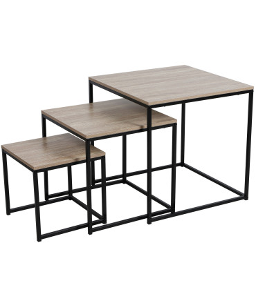 Nesting Table - MDF and white Metal - Set of 3