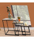 Nesting Table - MDF and white Metal - Set of 3