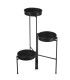 Triple Plant Pot Stand black metal 38x19x65cm