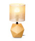 Petite lampe à poser céramique effet bois 14x14x28.5cm