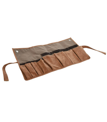 Range outils de jardinage en tissu vert et marron 54x29x6cm