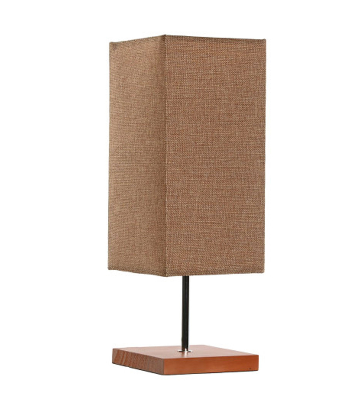 Lampe De Chevet En Bois Avec Abat-jour Lin Vert - Ampoule LED 2700K Incluse, Douille E27 (Hauteur 36 Cm)