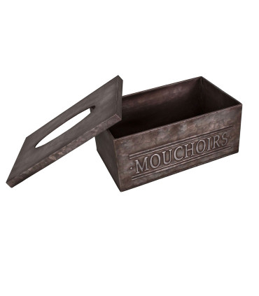 Boîte à mouchoirs en zinc 26.5x15.5x11.5cm