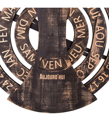 Calendrier perpétuel mural en bois 55x5x60cm