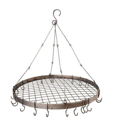 Support à casseroles et poêles rond à suspendre en métal 70.5x6x74cm