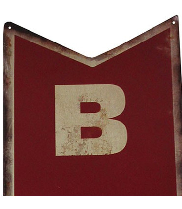 Plaque décorative murale métal vintage Flèche bar 38x60cm