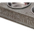Porte gamelles en zinc + 2 gamelles inox Libre Service 36x19x8cm