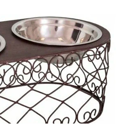 Porte gamelles + 2 gamelles inox 40x20x15cm