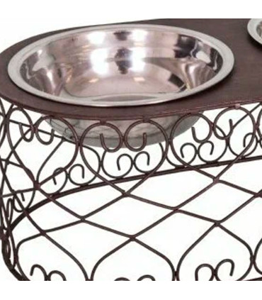 Porte gamelles + 2 gamelles inox 40x20x15cm