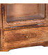 Table de chevet en bois 2 portes vitrées et 1 tiroir 27.5x15x40cm