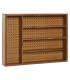 Range-couverts bois d'acacia et rotin 5 compartiments 34.5x25.5x5cm