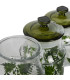 Set de 3 pots en verre botanique 12x12x23.5cm