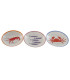 Set de 3 tasses en porcelaine motif marin 220ml