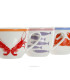 Set de 3 tasses à café en porcelaine motif marin 90ml
