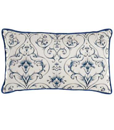Blue Cushion Velvet Floral