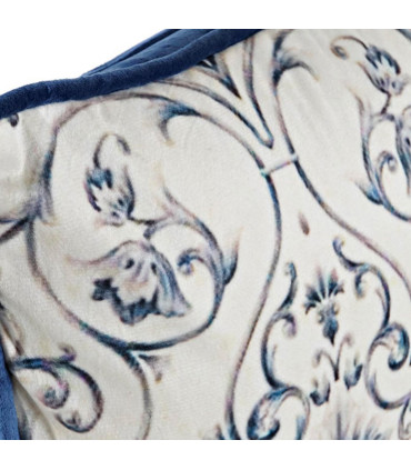 Blue Cushion Velvet Floral