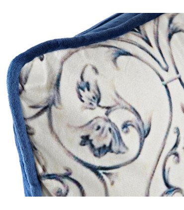 Blue Cushion Velvet Floral 45x45x10cm
