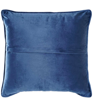 Blue Cushion Velvet Floral 45x45x10cm