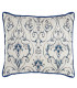 Blue Cushion Velvet Floral 45x45x10cm