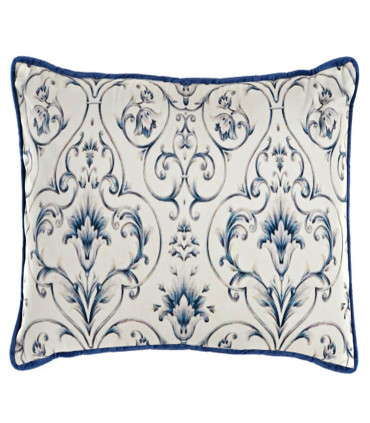 Blue Cushion Velvet Floral 45x45x10cm
