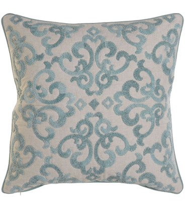Blue Cushion Velvet Floral 50x10x30cm
