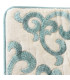 Taie d'oreiller rectangulaire brodé bleu 60x1x40cm
