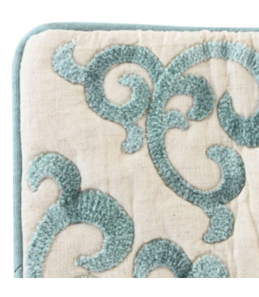 Taie d'oreiller rectangulaire brodé bleu 60x1x40cm