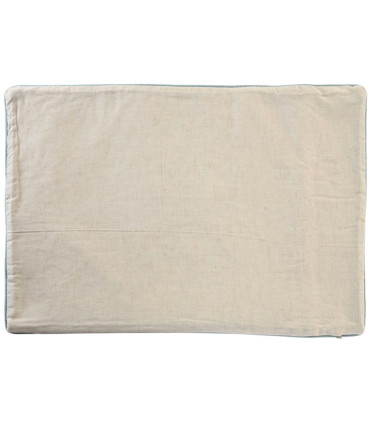Taie d'oreiller rectangulaire brodé bleu 60x1x40cm