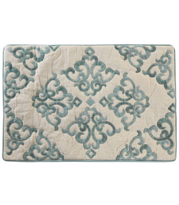 Taie d'oreiller rectangulaire brodé bleu 60x1x40cm