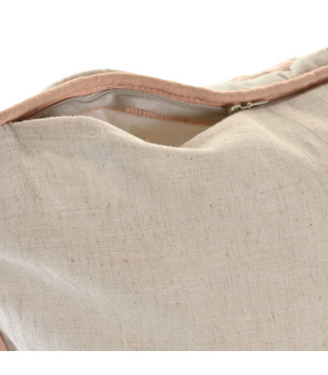 Taie d'oreiller carré brodé rose 50x50x1cm