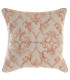 Taie d'oreiller carré brodé rose 50x50x1cm