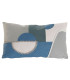 Coussin coton gris et bleu 50x10x30cm