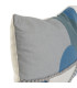 Coussin coton gris et bleu 50x10x30cm