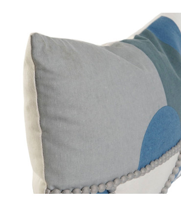 Blue Cushion Velvet Floral 50x10x30cm