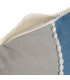 Coussin coton gris et bleu 50x10x30cm