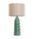 Table Lamp green ceramic and white Lampshade cotton 40x40x69cm