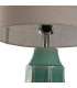 Lampe à poser en céramique verte et abat-jour lin beige 38x38x71cm