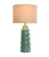 Lampe à poser en céramique verte et abat-jour lin beige 38x38x71cm