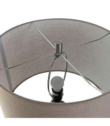 Lampe à poser en céramique verte et abat-jour lin beige 38x38x71cm
