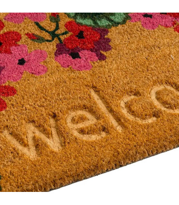 Paillasson coco géraniums welcome 60x40x1.5cm
