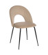 Chaise en velours beige et métal noir 49x60x81cm