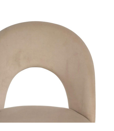 Chaise en velours beige et métal noir 49x60x81cm