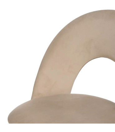 Chaise en velours beige et métal noir 49x60x81cm