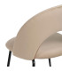 Chaise en velours beige et métal noir 49x60x81cm