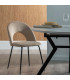 Chaise en velours beige et métal noir 49x60x81cm