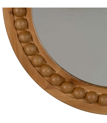 Miroir rond en bois 50.5x3x50.5cm