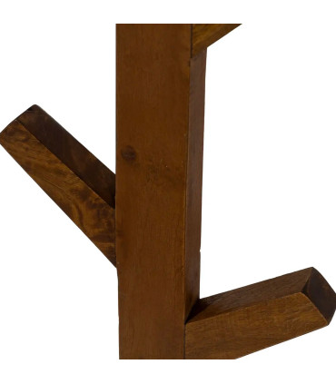 Wall Coat Rack Wood and Metal 25x11x56cm