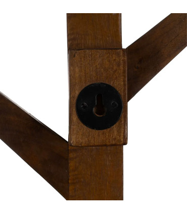 Wall Coat Rack Wood and Metal 25x11x56cm