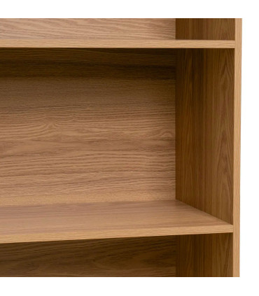 Étagère bibliothèque bois 3 étagères et 2 portes coulissantes 80x40x172cm