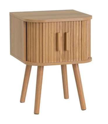 Table de chevet bois portes coulissantes 40x40x53cm